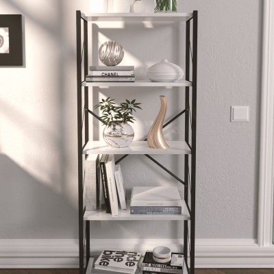 5 Raflı Modern Kitaplık Şıklık Ve Düzeni Bir Arada Sunan Kitap Depolama Çözümü 150 Cm