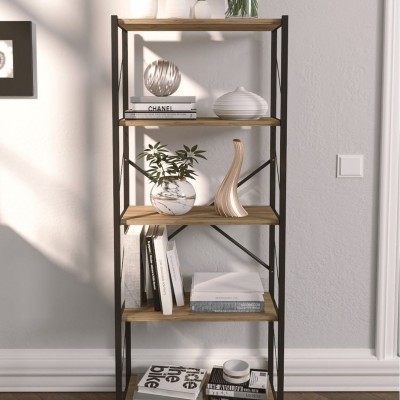 5 Raflı Modern Kitaplık Şıklık Ve Düzeni Bir Arada Sunan Kitap Depolama Çözümü 150 Cm
