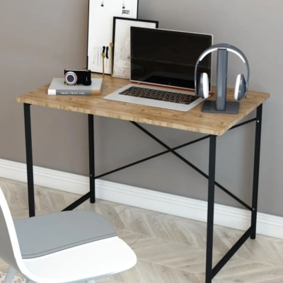 Modern Çalışma Masası Metal Ayaklı, Bilgisayar Masası, Ofis & Ev İçin Ergonomik Tasarım (90x60 cm)