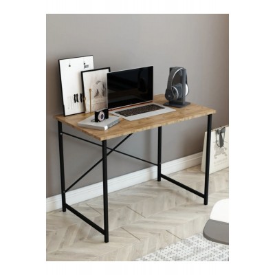 Modern Çalışma Masası Metal Ayaklı, Bilgisayar Masası, Ofis & Ev İçin Ergonomik Tasarım (90x60 cm)