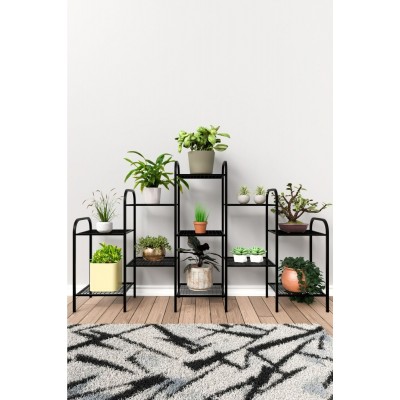 Metal Çiçeklik ve Saksı Standı 11 Raflı Bitki Rafı, Bahçe ve Balkon İçin Modern Saksılık Dolap