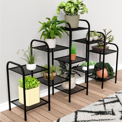 Metal Çiçeklik ve Saksı Standı 11 Raflı Bitki Rafı, Bahçe ve Balkon İçin Modern Saksılık Dolap